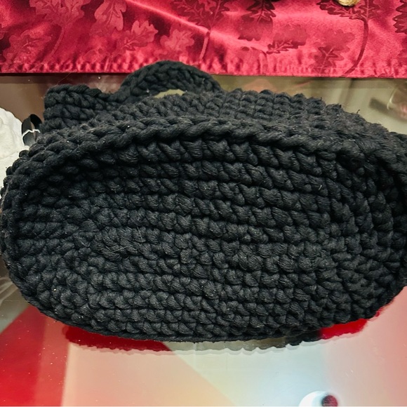 Cute black crochet handmade tote bag - Picture 4 of 4